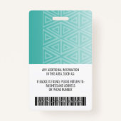 従業員の写真ID -モダントライバル、ロゴバーコード バッジ (裏面)