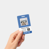 従業員の写真ID -モダン山形、ロゴ、バーコード バッジ (手持ち)