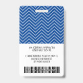 従業員の写真ID -モダン山形、ロゴ、バーコード バッジ (裏面)