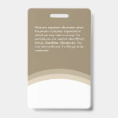 従業員の写真ID （白い茶色の会社のロゴ） バッジ (裏面)