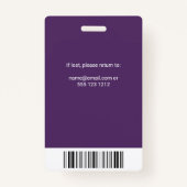 従業員の写真ID (紫) バッジ (裏面)