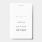 従業員の写真ID QRコードブラック バッジ (裏面)