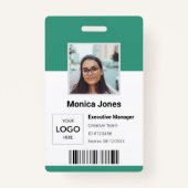 従業員の写真ID QRコード バッジ (正面)