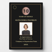 従業員の勤続年数フォトロゴの金ゴールドカスタム フォトプラーク (正面)