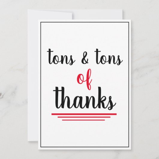 従業員の感謝してい謝意赤黒トン サンキューカード (正面)