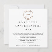 従業員の感謝の日のビジネスロゴ 招待状 (正面)