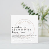 従業員の感謝の日のビジネスロゴ 招待状 (スタンド正面)