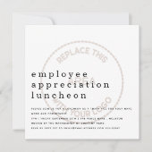 従業員の感謝の日のビジネスロゴ 招待状 (正面)
