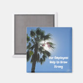 従業員の感謝パームツリートロピカルビジネス マグネット (正面/裏面)