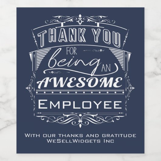 従業員の感謝 ワインラベル (シングルラベル)