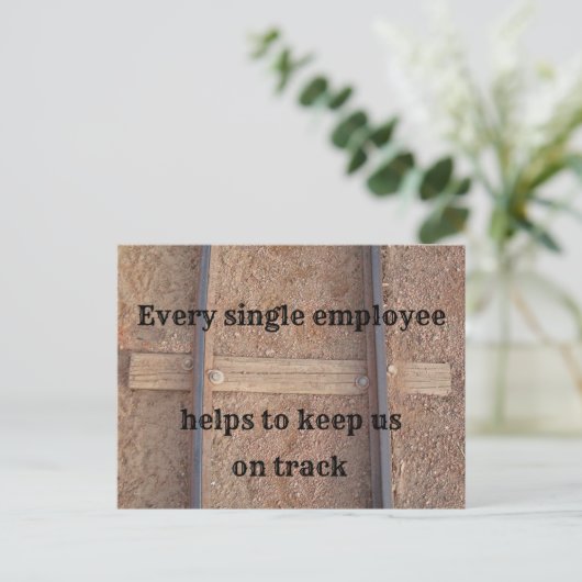 従業員の感謝Thank You Business Rail ポストカード (スタンド正面)