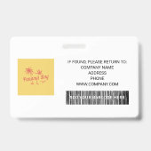 従業員の横型フォトIDバッジ バッジ (裏面)