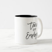 従業員の涙ボスコーヒーギフトおもしろいマグ ツートーンマグカップ (正面右)