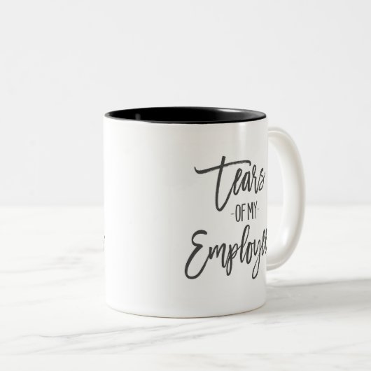 従業員の涙ボスコーヒーギフトおもしろいマグ ツートーンマグカップ (正面右)