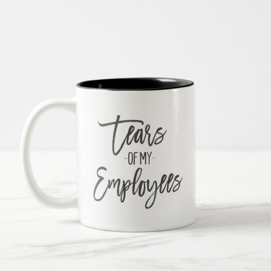 従業員の涙ボスコーヒーギフトおもしろいマグ ツートーンマグカップ (左)