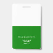 従業員の緑の写真ID会社のセキュリティ バッジ (裏面)