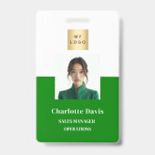 従業員の緑の写真ID会社のセキュリティ バッジ (正面)