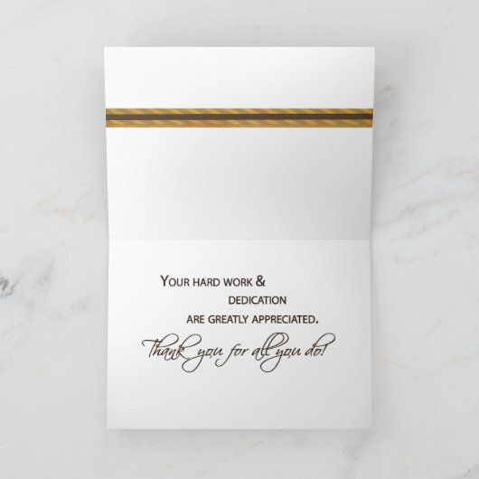 従業員の記念日の茶色動揺して カード (内部)