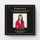 従業員の認識フォトロゴ金ゴールド賞 フォトプラーク (正面)