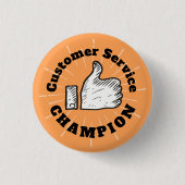 従業員の認識賞ボタンの上の親指 缶バッジ (正面)