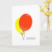 従業員の誕生日カード、大きくカラフルな気球 カード (黄色い花)