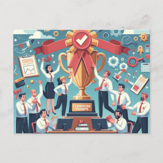 従業員の鑑賞日の応援 ポストカード