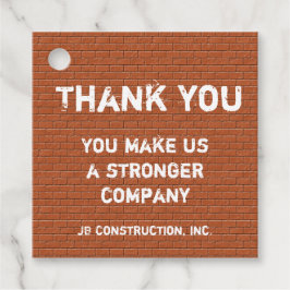 従業員は赤レンガ壁事業に感謝感謝してい フェイバータグ