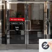 従業員を雇用する雇用ウィンドウ固定シンボルや象徴 ウィンドウサイン (オフィスドア)