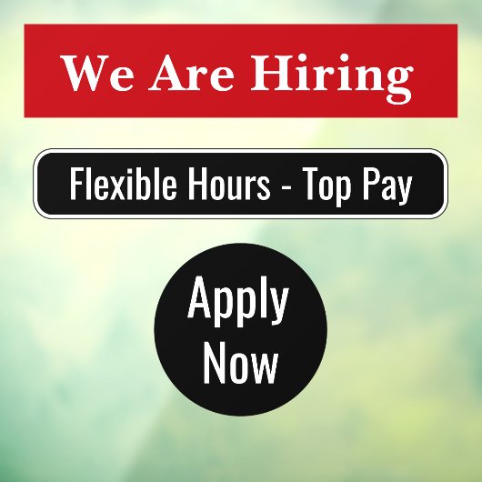 従業員を雇用する雇用ウィンドウ固定シンボルや象徴 ウィンドウサイン (シート3)