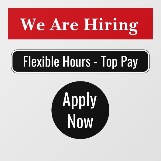 従業員を雇用する雇用ウィンドウ固定シンボルや象徴 ウィンドウサイン (シート)