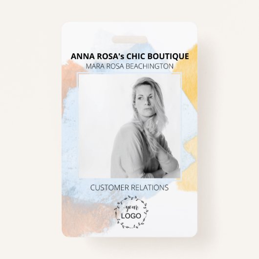 *~*従業員イメージ写真 – ロゴ – バーコードバッジ バッジ (正面)