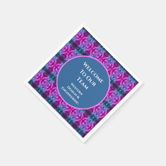 従業員ウェルカムブライト万華鏡のように千変万化するパターンビジネスチーム スタンダードカクテルナプキン (角)