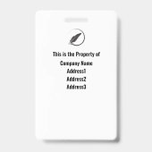 従業員カスタマイズIDバッジ バッジ (裏面)