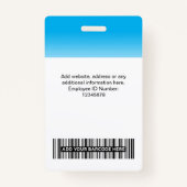 従業員カスタムのフォトグラディエント淡い青 バッジ (裏面)