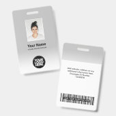 従業員カスタムのフォトグラディエント薄い灰色 バッジ (正面&裏面)