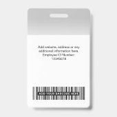 従業員カスタムのフォトグラディエント薄い灰色 バッジ (裏面)