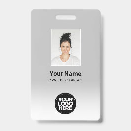 従業員カスタムのフォトグラディエント薄い灰色 バッジ