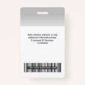 従業員カスタムのフォトグラディエント薄い灰色 バッジ (裏面)