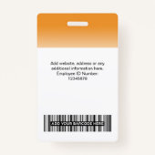 従業員カスタムのフォトグラデーションオレンジ バッジ (裏面)