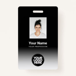 従業員カスタムのフォトグラデーション白黒 バッジ