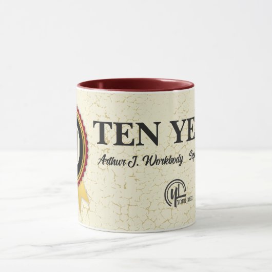 従業員カスタムのマイルストーン長寿記念日mu マグカップ (中央)