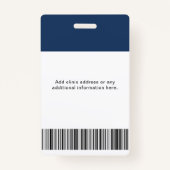 従業員カスタムの写真とビジネスのロゴの青ID バッジ (裏面)