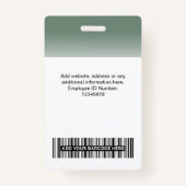 従業員カスタムの写真グラデーションのセージ緑 バッジ (裏面)