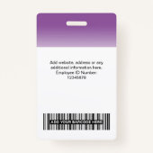 従業員カスタムの写真グラデーション紫 バッジ (裏面)