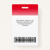 従業員カスタムの写真グラデーション赤 バッジ (裏面)