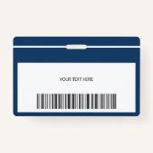 従業員カスタムの写真ロゴとベアコードテンプレート バッジ (裏面)