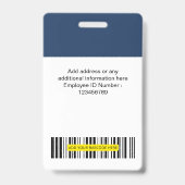 従業員カスタムの写真ロゴオフィス名タグバッジ バッジ (裏面)