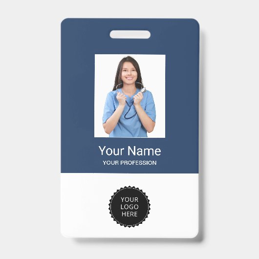 従業員カスタムの写真ロゴオフィス名タグバッジ バッジ (正面)