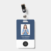 従業員カスタムの写真ロゴオフィス名タグバッジ バッジ (正面 （クリップ付）)