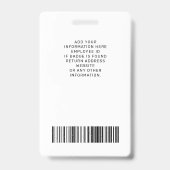 従業員カスタムの写真ロゴバーコード名バッジ バッジ (Back)